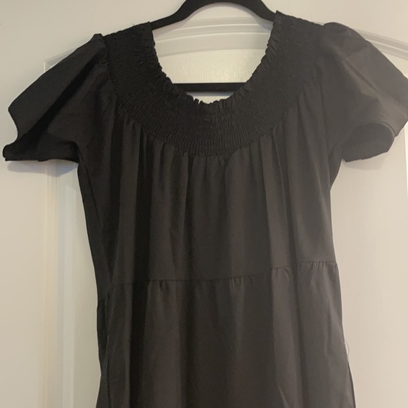 Black scope Neck short sleeve long cotton dress new - Picture 5 of 6